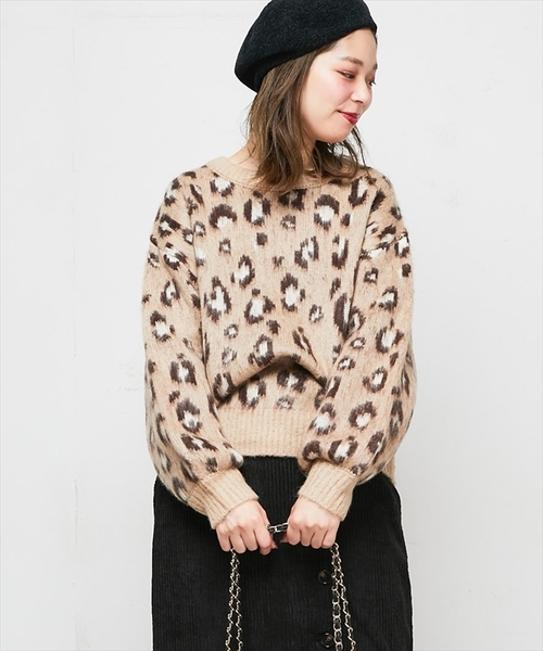 natural couture(ナチュラルクチュール)の「起毛ヒョウ柄ニット(ニット/セーター・レディース・ベージュ/アイボリー・FREE)」の13枚目の写真