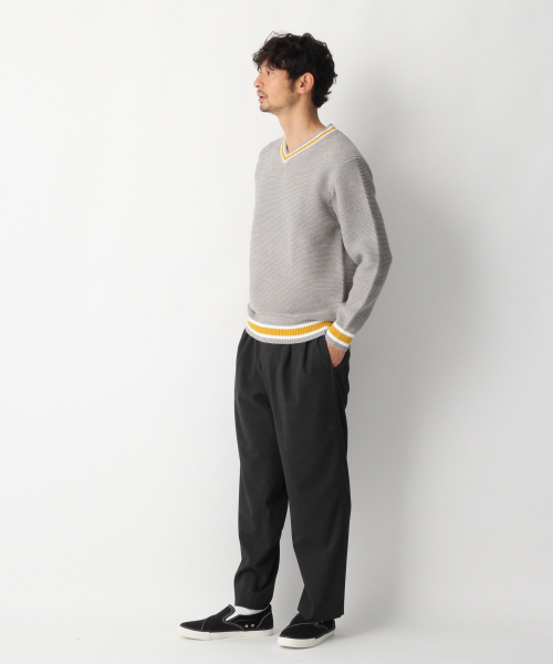 GLOBAL WORK（グローバルワーク）の「ラインＶネックガーターニット/821531（ニット/セーター・メンズ・ネイビー/グリーン系その他3/ライトベージュ/グレー・SMALL/LARGE/MEDIUM/X-LARGE）」の8枚目の写真