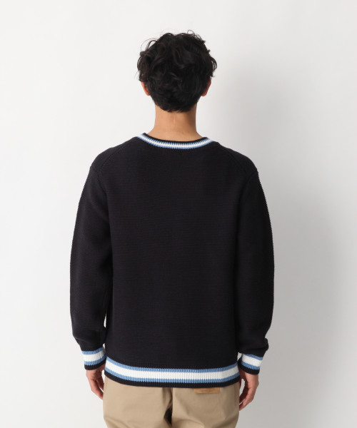 GLOBAL WORK（グローバルワーク）の「ラインＶネックガーターニット/821531（ニット/セーター・メンズ・ネイビー/グリーン系その他3/ライトベージュ/グレー・SMALL/LARGE/MEDIUM/X-LARGE）」の12枚目の写真