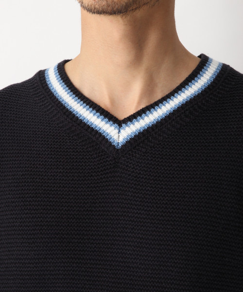 GLOBAL WORK（グローバルワーク）の「ラインＶネックガーターニット/821531（ニット/セーター・メンズ・ネイビー/グリーン系その他3/ライトベージュ/グレー・SMALL/LARGE/MEDIUM/X-LARGE）」の13枚目の写真