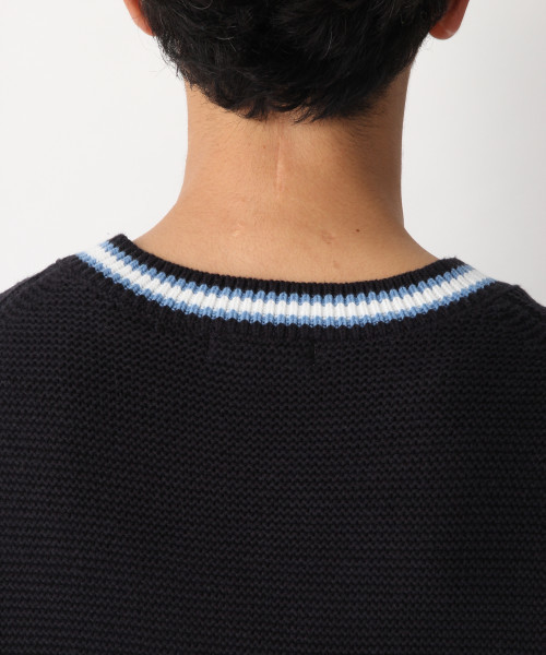 GLOBAL WORK（グローバルワーク）の「ラインＶネックガーターニット/821531（ニット/セーター・メンズ・ネイビー/グリーン系その他3/ライトベージュ/グレー・SMALL/LARGE/MEDIUM/X-LARGE）」の17枚目の写真