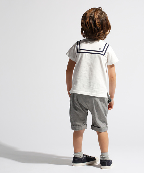 D.fesense（ディーフェセンス）の「【D.fesense /ディーフェセンス】マリンＴ＆ショートパンツセット（ロンパース・キッズ・オフホワイト/ネイビー・100cm/110cm/80ｃｍ/90cm）」の7枚目の写真