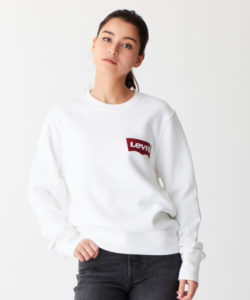 Levi's(リーバイス)の「Levi’s(リーバイス)ロゴスウェット(スウェット・レディース・ホワイト・SMALL)」の1枚目の写真