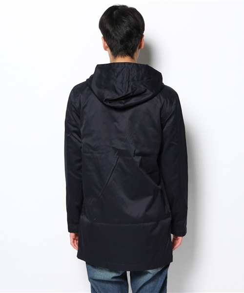 WEGO（ウィゴー）の「WEGO/フーデッドコート（ステンカラーコート・メンズ・ブラック/ネイビー・LARGE/MEDIUM）」の3枚目の写真