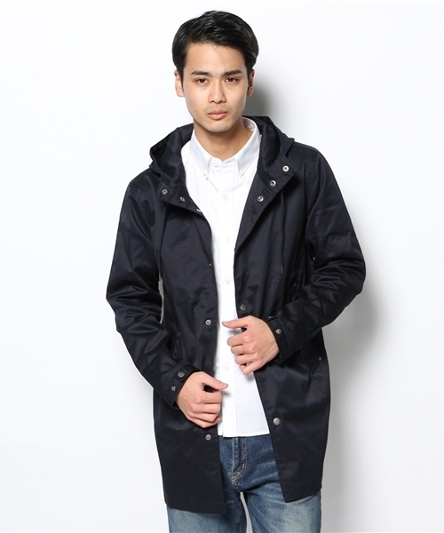 WEGO（ウィゴー）の「WEGO/フーデッドコート（ステンカラーコート・メンズ・ブラック/ネイビー・LARGE/MEDIUM）」の4枚目の写真