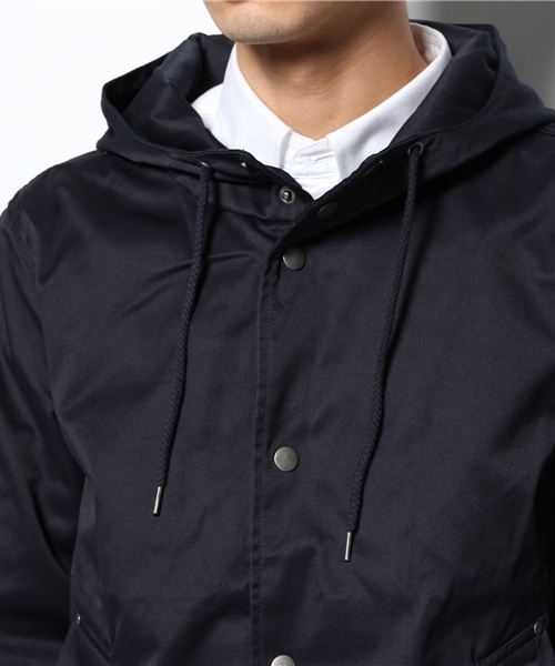WEGO（ウィゴー）の「WEGO/フーデッドコート（ステンカラーコート・メンズ・ブラック/ネイビー・LARGE/MEDIUM）」の5枚目の写真