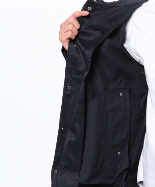 WEGO（ウィゴー）の「WEGO/フーデッドコート（ステンカラーコート・メンズ・ブラック/ネイビー・LARGE/MEDIUM）」の7枚目の写真
