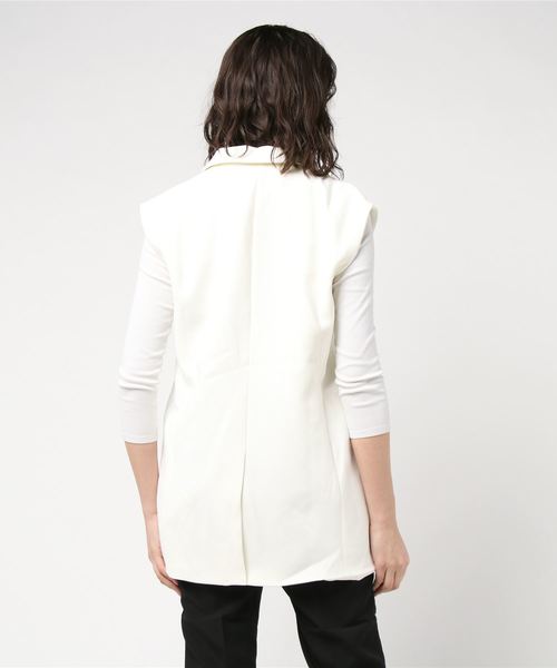 Narcissus（ナルシス）の「【Narcissus】テーラードスリーブレスジャケット（テーラードジャケット・レディース・ブラック/ホワイト・FREE）」の4枚目の写真