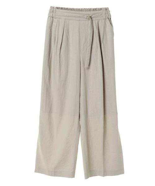 YECCA VECCA(イェッカヴェッカ)の「・麻レーヨンスリットワイドパンツ(その他パンツ・レディース・ベージュ/カーキ/イエロー/ダークネイビー・S/M)」の5枚目の写真