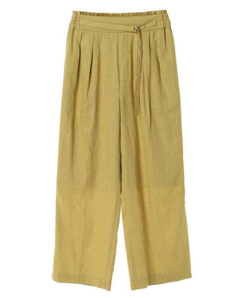 YECCA VECCA(イェッカヴェッカ)の「・麻レーヨンスリットワイドパンツ(その他パンツ・レディース・ベージュ/カーキ/イエロー/ダークネイビー・S/M)」の6枚目の写真