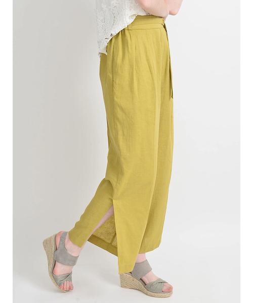 YECCA VECCA(イェッカヴェッカ)の「・麻レーヨンスリットワイドパンツ(その他パンツ・レディース・ベージュ/カーキ/イエロー/ダークネイビー・S/M)」の8枚目の写真