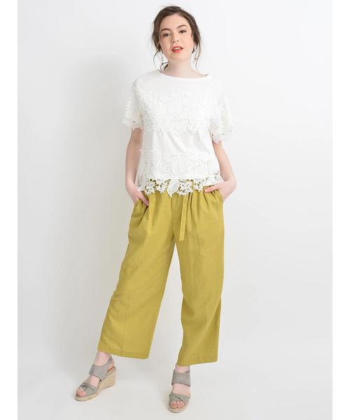 YECCA VECCA(イェッカヴェッカ)の「・麻レーヨンスリットワイドパンツ(その他パンツ・レディース・ベージュ/カーキ/イエロー/ダークネイビー・S/M)」の10枚目の写真