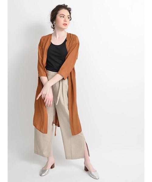 YECCA VECCA(イェッカヴェッカ)の「・麻レーヨンスリットワイドパンツ(その他パンツ・レディース・ベージュ/カーキ/イエロー/ダークネイビー・S/M)」の22枚目の写真