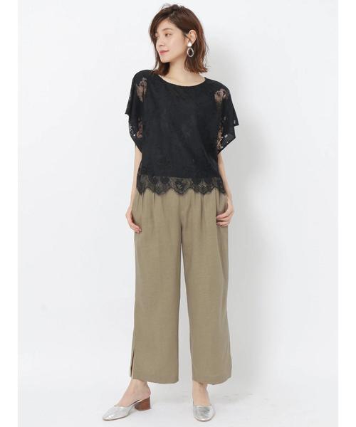 YECCA VECCA(イェッカヴェッカ)の「・麻レーヨンスリットワイドパンツ(その他パンツ・レディース・ベージュ/カーキ/イエロー/ダークネイビー・S/M)」の20枚目の写真