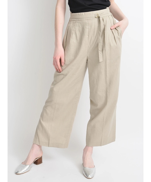 YECCA VECCA(イェッカヴェッカ)の「・麻レーヨンスリットワイドパンツ(その他パンツ・レディース・ベージュ/カーキ/イエロー/ダークネイビー・S/M)」の1枚目の写真