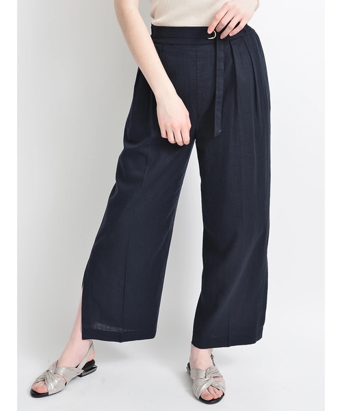 YECCA VECCA(イェッカヴェッカ)の「・麻レーヨンスリットワイドパンツ(その他パンツ・レディース・ベージュ/カーキ/イエロー/ダークネイビー・S/M)」の3枚目の写真