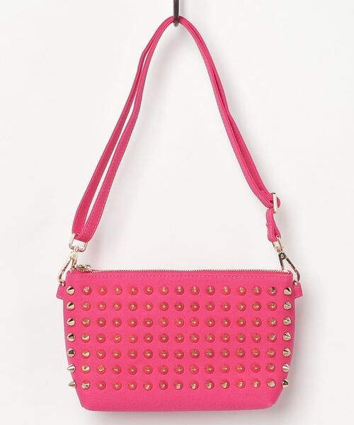 RiNc (リンク)の「【 GLAM JAM / グラムジャム 】 スタッズ ポーチ(ショルダーバッグ・レディース・ブルー系その他3/ブラック系その他2/その他/ブラック×シルバー/イエロー/オレンジ/ブルー系その他4/モカ/ブラック×ブラック/ピンク/ピンク系その他/ブルー系その他2/ホワイト/インディゴブルー/その他1/その他2/ホワイト系その他/サックスブルー/ホワイト×ゴールド/ブラック×ゴールド/カーキ・FREE)」の17枚目の写真