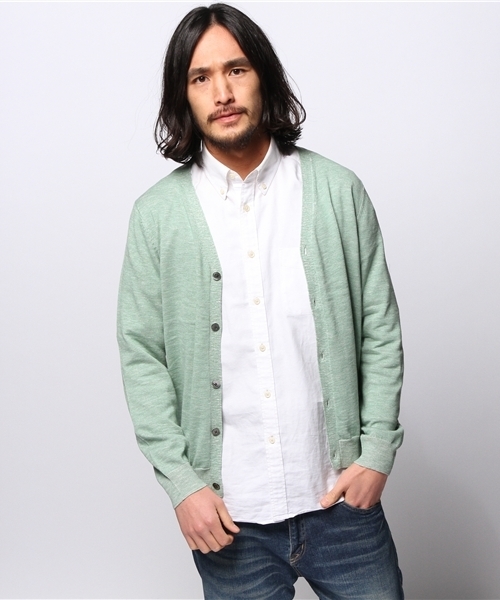 JOURNAL STANDARD（ジャーナルスタンダード）の「コットンプレーティングカーディガン #（カーディガン/ボレロ・メンズ・サックスブルー/レッド/グレー/グリーン/ネイビー・MEDIUM/LARGE）」の7枚目の写真