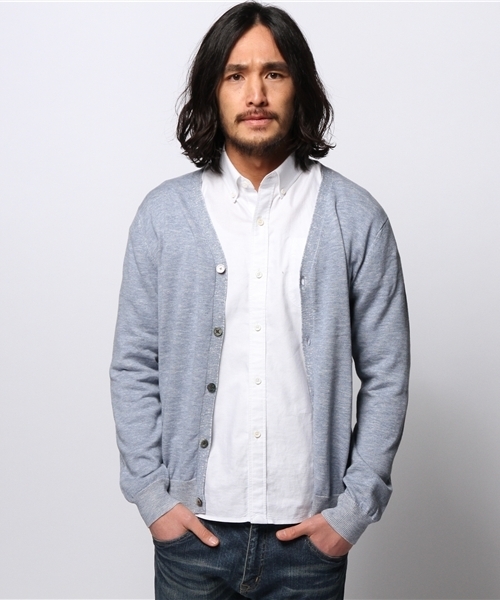 JOURNAL STANDARD（ジャーナルスタンダード）の「コットンプレーティングカーディガン #（カーディガン/ボレロ・メンズ・サックスブルー/レッド/グレー/グリーン/ネイビー・MEDIUM/LARGE）」の9枚目の写真