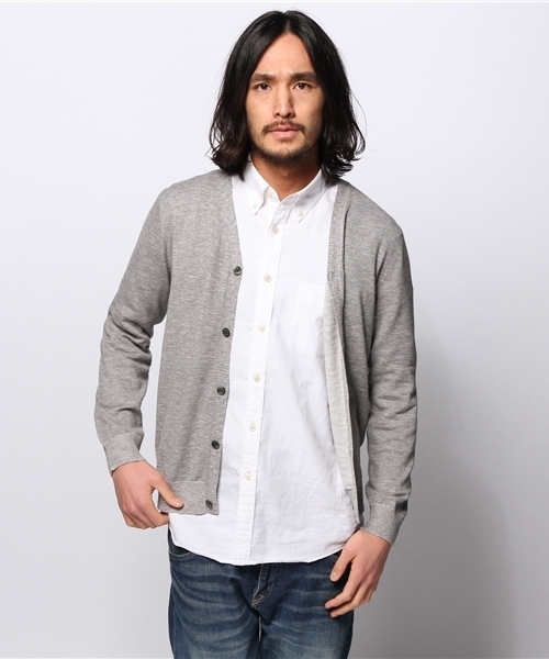 JOURNAL STANDARD（ジャーナルスタンダード）の「コットンプレーティングカーディガン #（カーディガン/ボレロ・メンズ・サックスブルー/レッド/グレー/グリーン/ネイビー・MEDIUM/LARGE）」の6枚目の写真