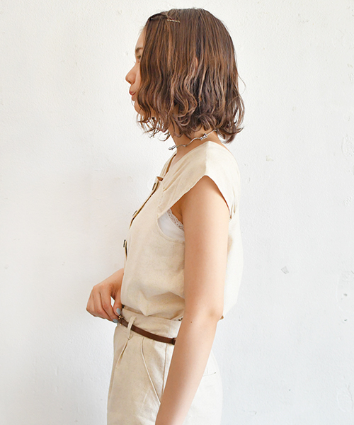 PairPair（ペアペア）の「アサコンスクエアネックノースリーブ（シャツ/ブラウス・レディース・ブラック/アイボリー・FREE）」の12枚目の写真