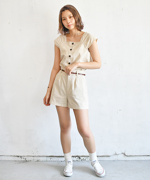 PairPair（ペアペア）の「アサコンスクエアネックノースリーブ（シャツ/ブラウス・レディース・ブラック/アイボリー・FREE）」の7枚目の写真