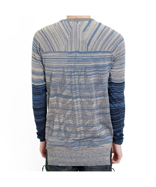 TOM REBL（トムレベル）の「TOM REBL(トムレベル)ライトウェイト ビスコース ニットカーディガン（カーディガン/ボレロ・メンズ・ブルー系その他/ブラック・XS(44)/S(46)）」の4枚目の写真