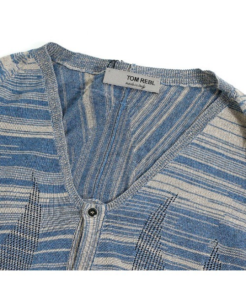 TOM REBL（トムレベル）の「TOM REBL(トムレベル)ライトウェイト ビスコース ニットカーディガン（カーディガン/ボレロ・メンズ・ブルー系その他/ブラック・XS(44)/S(46)）」の6枚目の写真