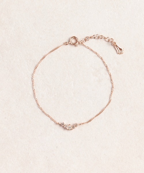 Phoebe（フィービィー）の「Vラインビジューブレスレット（ブレスレット・レディース・ゴールド/ピンクゴールド・FREE）」の3枚目の写真