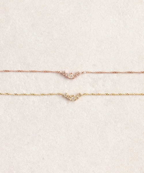 Phoebe（フィービィー）の「Vラインビジューブレスレット（ブレスレット・レディース・ゴールド/ピンクゴールド・FREE）」の4枚目の写真