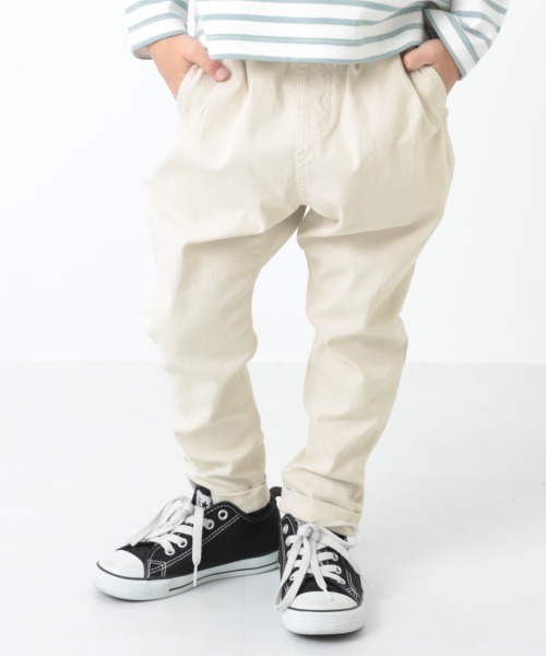 devirock（デビロック）の「ウルトラストレッチタックパンツ（その他パンツ・キッズ・ブラック/チャコール/パープル系その他2/テラコッタ/ライトベージュ/スモークピンク/パープル系その他/グリーン系その他/モカ/カーキ/オフホワイト/ベージュ/ヘザーチャコール/アイボリー/グリーン系その他2・80ｃｍ/90cm/95cm/110cm/100cm/120cm/150cm/160cm/130cm/140cm）」の3枚目の写真