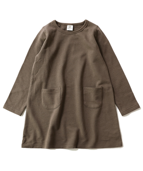 devirock（デビロック）の「スウェット長袖ワンピース（ワンピース・キッズ・ブラック/杢グレー/ネイビー/ダークグリーン/カーキ/モカ/ライトブラウン/ベージュ/グリーン系その他/ワイン/レッド系その他/パープル系その他/スモークピンク/キャメル・80ｃｍ/90cm/100cm/110cm/120cm/130cm/140cm/150cm/160cm）」の20枚目の写真