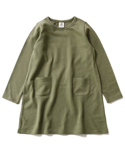 devirock（デビロック）の「スウェット長袖ワンピース（ワンピース・キッズ・ブラック/杢グレー/ネイビー/ダークグリーン/カーキ/モカ/ライトブラウン/ベージュ/グリーン系その他/ワイン/レッド系その他/パープル系その他/スモークピンク/キャメル・80ｃｍ/90cm/100cm/110cm/120cm/130cm/140cm/150cm/160cm）」の18枚目の写真