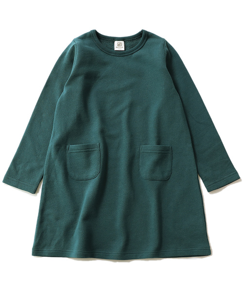 devirock（デビロック）の「スウェット長袖ワンピース（ワンピース・キッズ・ブラック/杢グレー/ネイビー/ダークグリーン/カーキ/モカ/ライトブラウン/ベージュ/グリーン系その他/ワイン/レッド系その他/パープル系その他/スモークピンク/キャメル・80ｃｍ/90cm/100cm/110cm/120cm/130cm/140cm/150cm/160cm）」の19枚目の写真