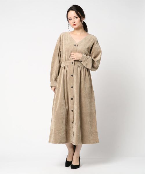 Spinns スピンズ の コーデュロイ素材 ガウンワンピース ワンピース Wear