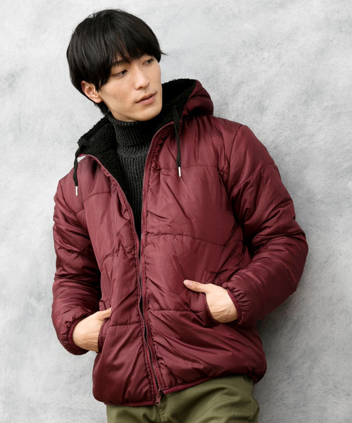 TopIsm(トップイズム)の「シープボア リバーシブル中綿入りジャケット(ブルゾン・メンズ・オフホワイト/ブラック×グレー/ブラック×レッド/ベージュ/カーキ/ネイビー・M/L/LL)」の14枚目の写真