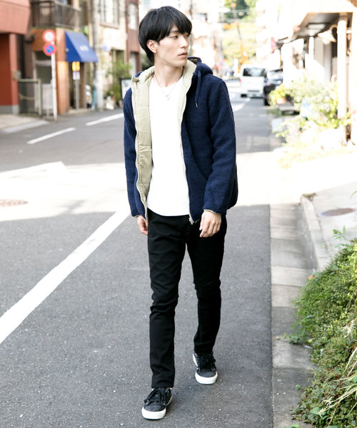 TopIsm(トップイズム)の「シープボア リバーシブル中綿入りジャケット(ブルゾン・メンズ・オフホワイト/ブラック×グレー/ブラック×レッド/ベージュ/カーキ/ネイビー・M/L/LL)」の21枚目の写真