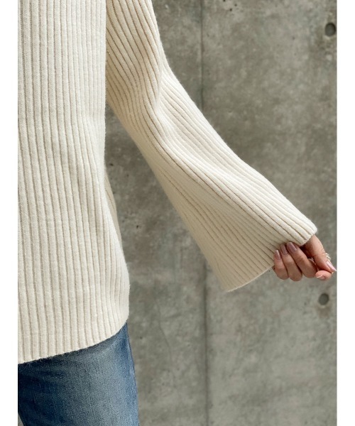 Day and Grade(デイアンドグレイド)の「ボトルネックリブニット(ニット/セーター・レディース・ホワイト・FREE)」の4枚目の写真