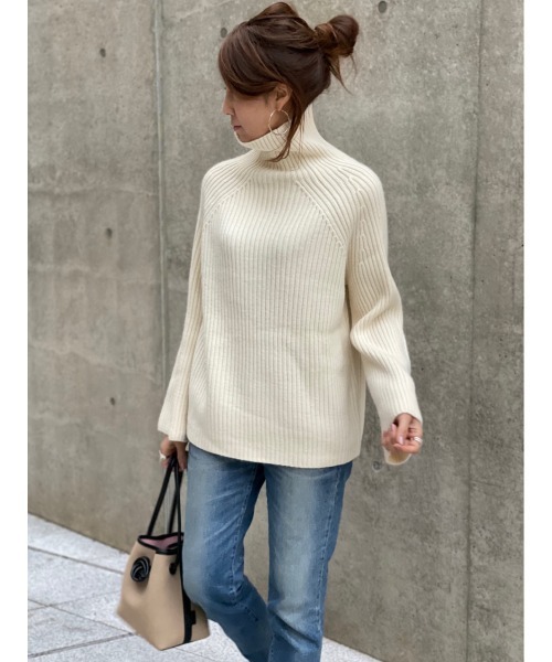 Day and Grade(デイアンドグレイド)の「ボトルネックリブニット(ニット/セーター・レディース・ホワイト・FREE)」の11枚目の写真