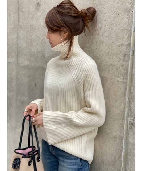 Day and Grade(デイアンドグレイド)の「ボトルネックリブニット(ニット/セーター・レディース・ホワイト・FREE)」の12枚目の写真