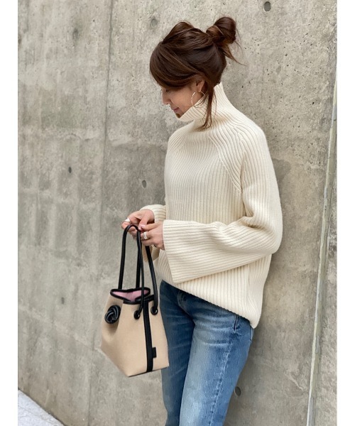 Day and Grade(デイアンドグレイド)の「ボトルネックリブニット(ニット/セーター・レディース・ホワイト・FREE)」の13枚目の写真
