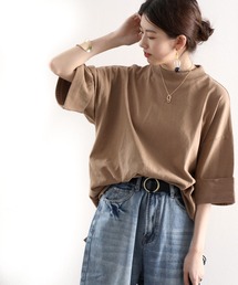 ゆるっとカジュアル。ミドル丈無地クルーネックビッグTシャツ