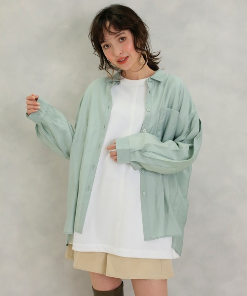 one after another NICE CLAUP（ワンアフターアナザーナイスクラップ）の「開襟後ろリボンブラウス（シャツ/ブラウス・レディース・ベージュ/ブラウン/オフホワイト/ミント・FREE）」の4枚目の写真