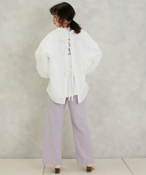 one after another NICE CLAUP（ワンアフターアナザーナイスクラップ）の「開襟後ろリボンブラウス（シャツ/ブラウス・レディース・ベージュ/ブラウン/オフホワイト/ミント・FREE）」の21枚目の写真