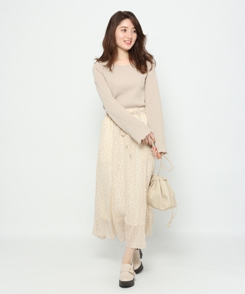 Heather(ヘザー)の「フラワーAラインロングスカート 874515(スカート・レディース・ホワイト系その他/ブラック系その他/ブルー系その他・FREE)」の5枚目の写真