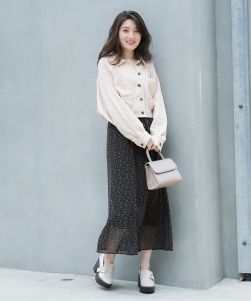 Heather(ヘザー)の「フラワーAラインロングスカート 874515(スカート・レディース・ホワイト系その他/ブラック系その他/ブルー系その他・FREE)」の4枚目の写真