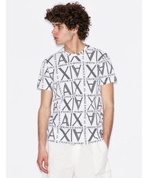 【A|Xアルマーニ エクスチェンジ】A|Xロゴパターン 半袖クルーネックTシャツ/SLIM