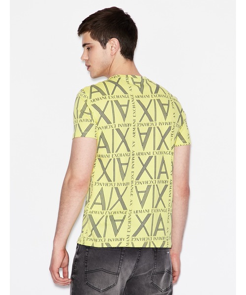 ARMANI EXCHANGE(アルマーニエクスチェンジ)の「【A|Xアルマーニ エクスチェンジ】A|Xロゴパターン 半袖クルーネックTシャツ/SLIM(Tシャツ/カットソー・メンズ・ホワイト/ブルー/イエロー・MEDIUM/X-SMALL/SMALL/X-LARGE/LARGE)」の8枚目の写真