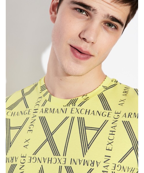 ARMANI EXCHANGE(アルマーニエクスチェンジ)の「【A|Xアルマーニ エクスチェンジ】A|Xロゴパターン 半袖クルーネックTシャツ/SLIM(Tシャツ/カットソー・メンズ・ホワイト/ブルー/イエロー・MEDIUM/X-SMALL/SMALL/X-LARGE/LARGE)」の5枚目の写真