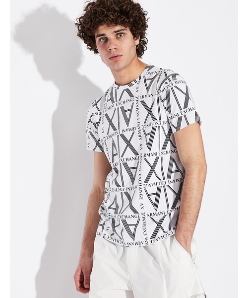 ARMANI EXCHANGE(アルマーニエクスチェンジ)の「【A|Xアルマーニ エクスチェンジ】A|Xロゴパターン 半袖クルーネックTシャツ/SLIM(Tシャツ/カットソー・メンズ・ホワイト/ブルー/イエロー・MEDIUM/X-SMALL/SMALL/X-LARGE/LARGE)」の11枚目の写真